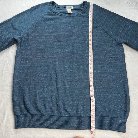 L.L.Bean Organic Cotton Crew Neck Sweater Blue Men’s Size Large 510586 - Picture 7 of 9